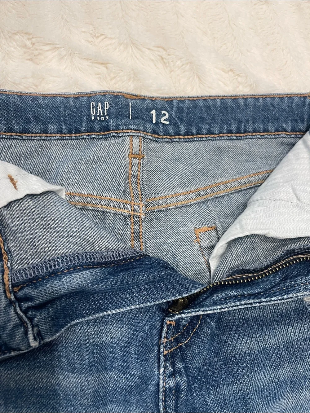 GAP Blue Distressed Denim Girls Mini Skirt